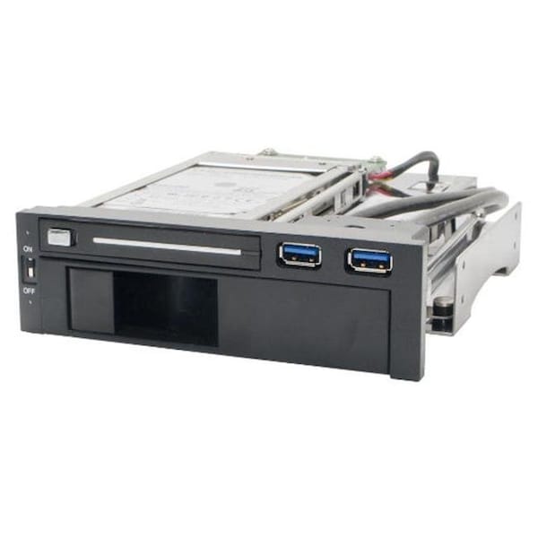 Syba SY-MRA55006 5.25 in. Dual Bay Mobile Rack for both 2.5 in. and 3.25 in. SATA HDD Plus 2 USB 3.0 Ports SY-MRA55006 - main